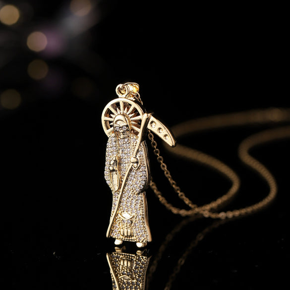 Pendant Necklace Jewelry Copper Inlaid Zircon Cartoon Characters Style