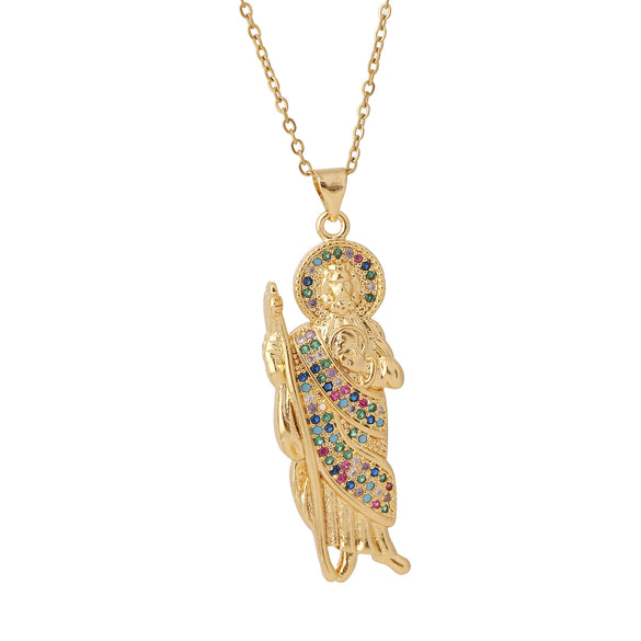 Pendant Necklace Jewelry Copper Inlaid Zircon Cartoon Characters Style