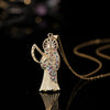 Pendant Necklace Jewelry Copper Inlaid Zircon Cartoon Characters Style