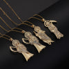Pendant Necklace Jewelry Copper Inlaid Zircon Cartoon Characters Style