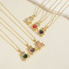 Pendant Necklace Jewelry Copper Mixed Gem Inlaid Animal Zodiac Electroplated Cute Bear Love Design Ochain