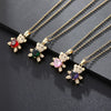 Pendant Necklace Jewelry Copper Mixed Gem Inlaid Animal Zodiac Electroplated Cute Bear Love Design Ochain