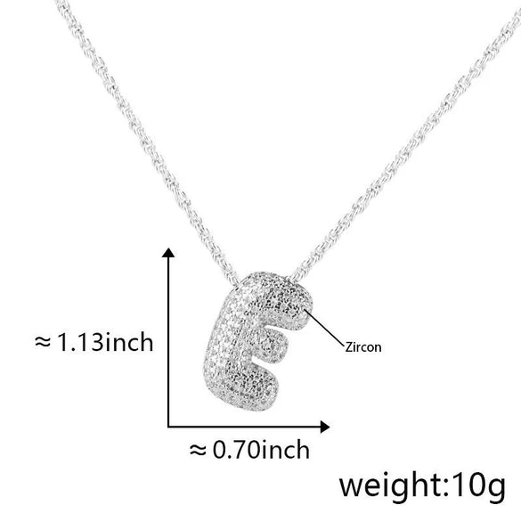 Pendant Necklace Jewelry Copper Plated Electroplating Zircon Letter Pattern