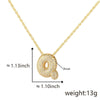 Pendant Necklace Jewelry Copper Plated Electroplating Zircon Letter Pattern