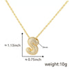 Pendant Necklace Jewelry Copper Plated Electroplating Zircon Letter Pattern