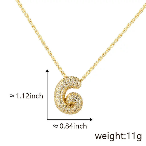 Pendant Necklace Jewelry Copper Plated Electroplating Zircon Letter Pattern