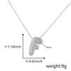 Pendant Necklace Jewelry Copper Plated Electroplating Zircon Letter Pattern