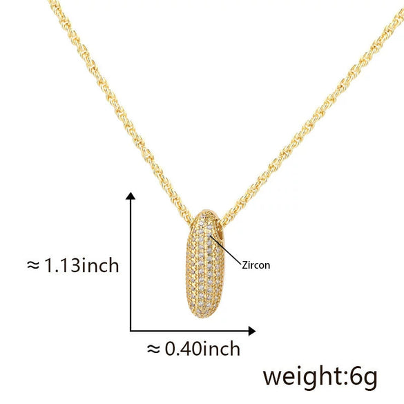 Pendant Necklace Jewelry Copper Plated Electroplating Zircon Letter Pattern