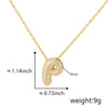 Pendant Necklace Jewelry Copper Plated Electroplating Zircon Letter Pattern