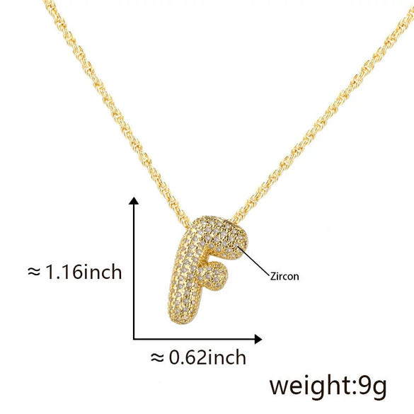 Pendant Necklace Jewelry Copper Plated Electroplating Zircon Letter Pattern