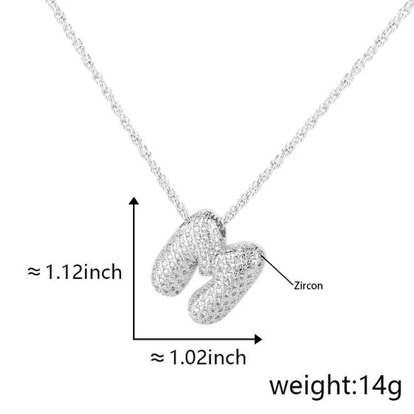 Pendant Necklace Jewelry Copper Plated Electroplating Zircon Letter Pattern