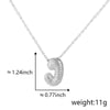 Pendant Necklace Jewelry Copper Plated Electroplating Zircon Letter Pattern