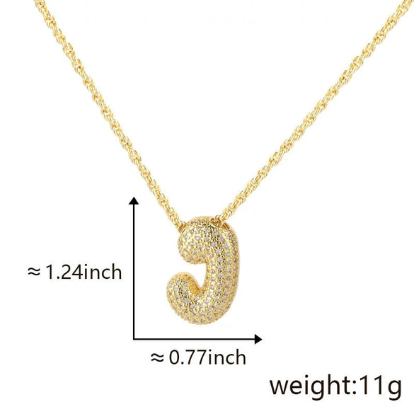 Pendant Necklace Jewelry Copper Plated Electroplating Zircon Letter Pattern