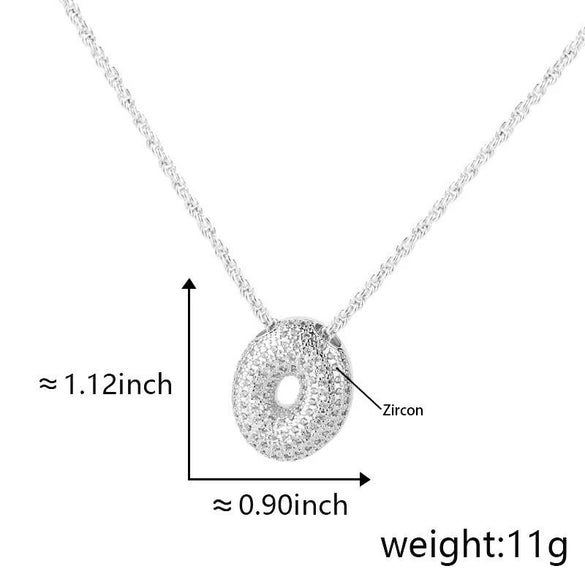 Pendant Necklace Jewelry Copper Plated Electroplating Zircon Letter Pattern
