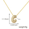 Pendant Necklace Jewelry Copper Plated Electroplating Zircon Letter Pattern