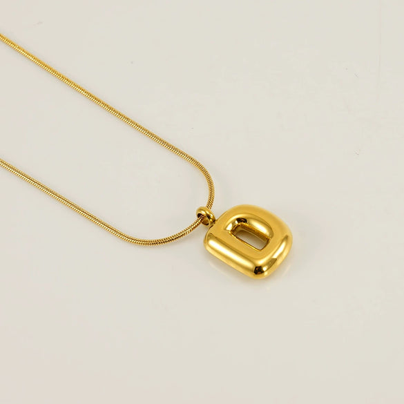 Pendant Necklace Jewelry Gold Plated 316L Stainless Steel With English Letters Pattern