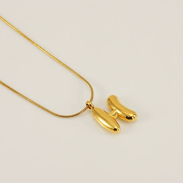 Pendant Necklace Jewelry Gold Plated 316L Stainless Steel With English Letters Pattern