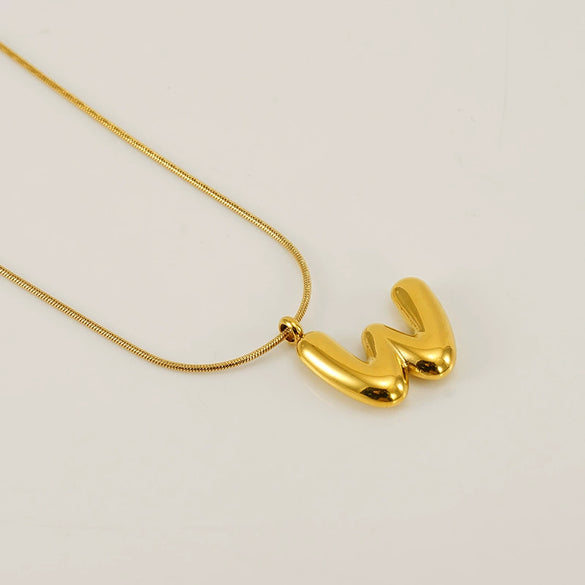 Pendant Necklace Jewelry Gold Plated 316L Stainless Steel With English Letters Pattern