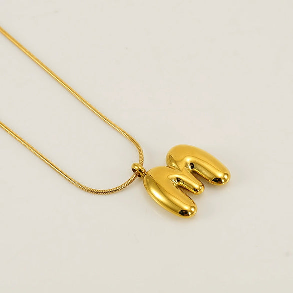 Pendant Necklace Jewelry Gold Plated 316L Stainless Steel With English Letters Pattern