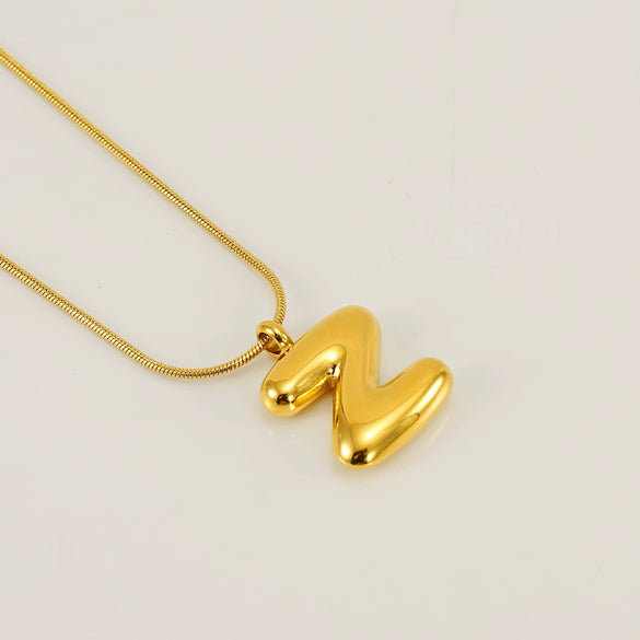Pendant Necklace Jewelry Gold Plated 316L Stainless Steel With English Letters Pattern