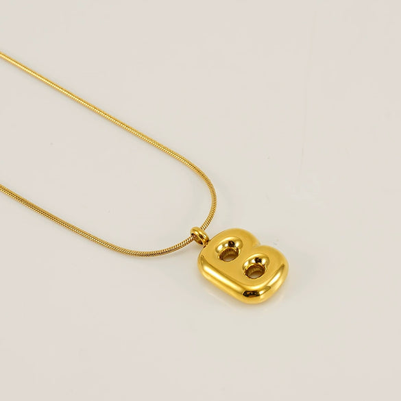 Pendant Necklace Jewelry Gold Plated 316L Stainless Steel With English Letters Pattern