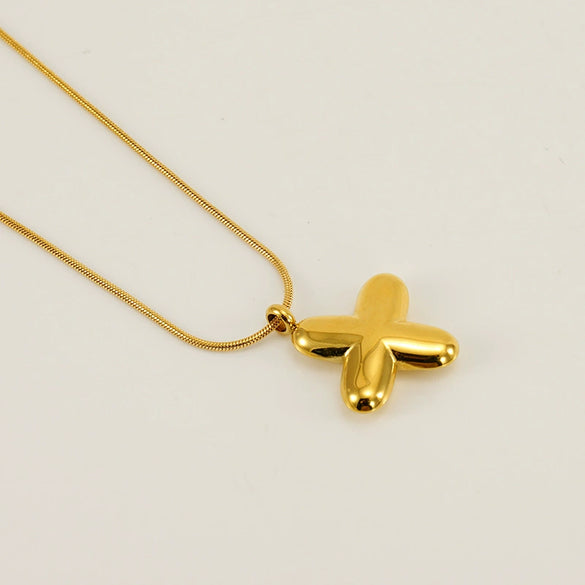 Pendant Necklace Jewelry Gold Plated 316L Stainless Steel With English Letters Pattern