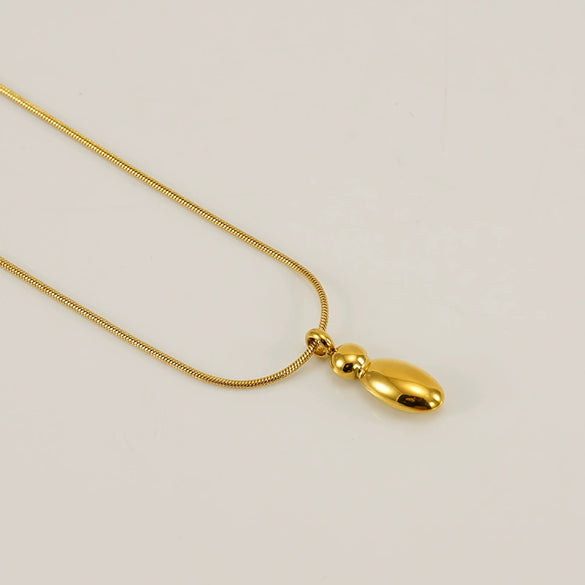 Pendant Necklace Jewelry Gold Plated 316L Stainless Steel With English Letters Pattern