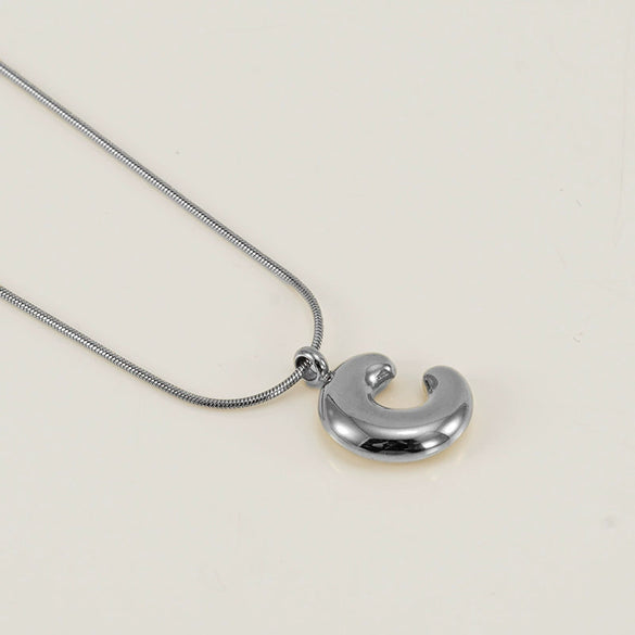 Pendant Necklace Jewelry Gold Plated 316L Stainless Steel With English Letters Pattern