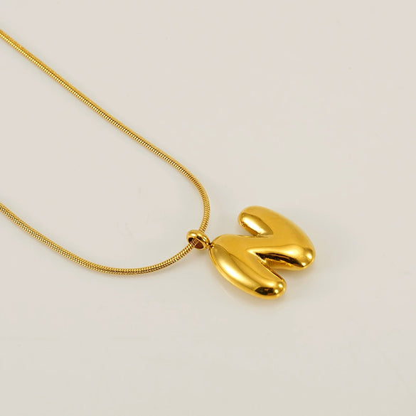Pendant Necklace Jewelry Gold Plated 316L Stainless Steel With English Letters Pattern