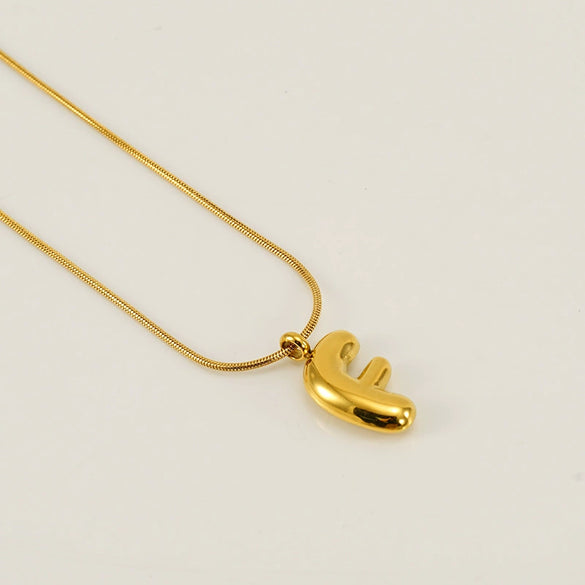 Pendant Necklace Jewelry Gold Plated 316L Stainless Steel With English Letters Pattern
