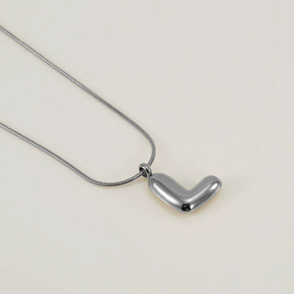 Pendant Necklace Jewelry Gold Plated 316L Stainless Steel With English Letters Pattern