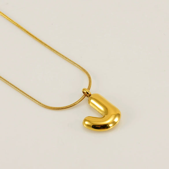 Pendant Necklace Jewelry Gold Plated 316L Stainless Steel With English Letters Pattern