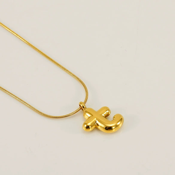 Pendant Necklace Jewelry Gold Plated 316L Stainless Steel With English Letters Pattern