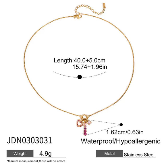 Pendant Necklace Jewelry Stainless Steel Titanium Steel Geometric Love Electroplating Design