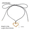 Pendant Necklace Jewelry Stainless Steel Wax Rope Heart Shape Electroplating