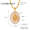 Pendant Necklace Jewelry 316L Stainless Steel Gold Plated Geometric Cartoon Characters Diamond