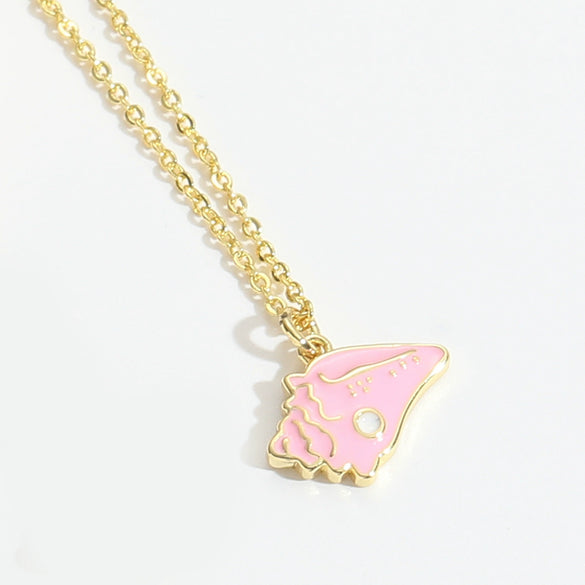 Pendant Necklace Ladies Clavicle Chain Simple Cute Retro Oil Dripping Love Word Design Copper Electroplating Geometric Style Mixed Gemstone Setting O Word Chain