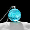 Pendant Necklace Matte Resin Crystal Ball Electroplating Blue Sky White Clouds Birds Creative Women's Cross Chain