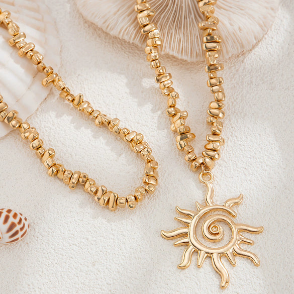 Pendant Necklace Metal Alloy Geometric Pattern Electroplated