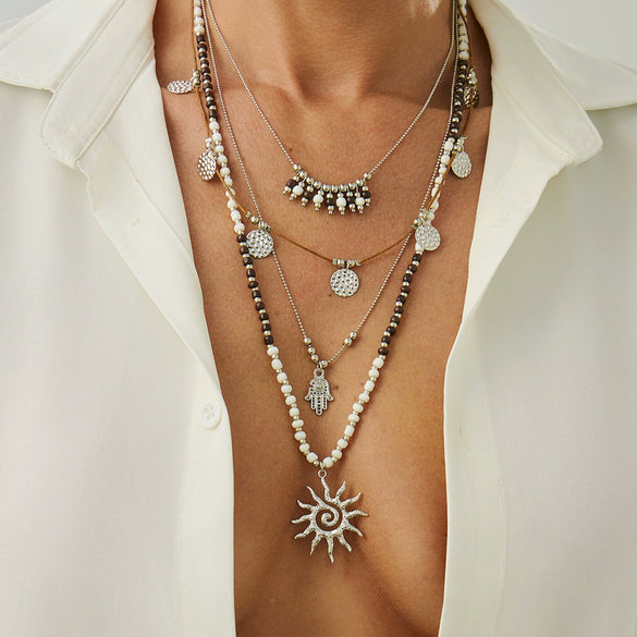 Pendant Necklace Metal Alloy Geometric Style Electroplating Clavicle Chain Women's