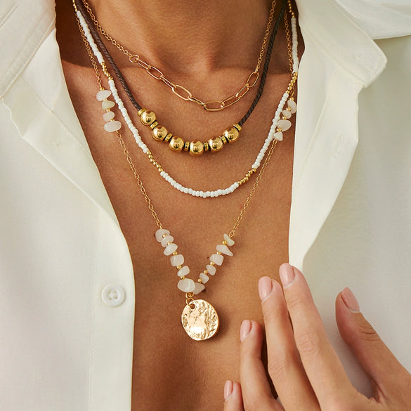 Pendant Necklace Metal Alloy Geometric Style Electroplating Clavicle Chain Women's