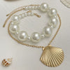 Pendant Necklace Metal Alloy Imitation Pearl Beaded Geometric Electroplating Women's