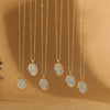 Pendant Necklace Mixed Gemstone Setting Copper Retro Asymmetrical Disc Oval Letters Pattern Electroplating