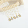Pendant Necklace Mixed Gemstone Setting Copper Retro Asymmetrical Disc Oval Letters Pattern Electroplating