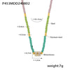 Pendant Necklace Natural Beaded Diamond Geometric Titanium Steel Electroplating For Women