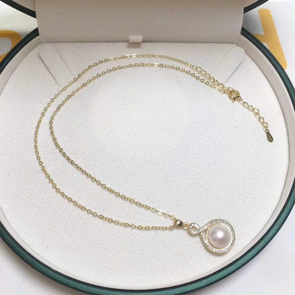 Pendant Necklace Natural Freshwater Pearl Copper 18K Pack Gold Plated