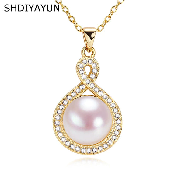 Pendant Necklace Natural Freshwater Pearl Copper 18K Pack Gold Plated