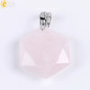 Pendant Necklace Natural Semiprecious Stone And Copper Accessories With Hexagram Design And Electroplating Treatment