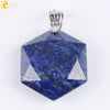 Pendant Necklace Natural Semiprecious Stone And Copper Accessories With Hexagram Design And Electroplating Treatment