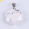 Pendant Necklace Natural Semiprecious Stone And Copper Accessories With Hexagram Design And Electroplating Treatment